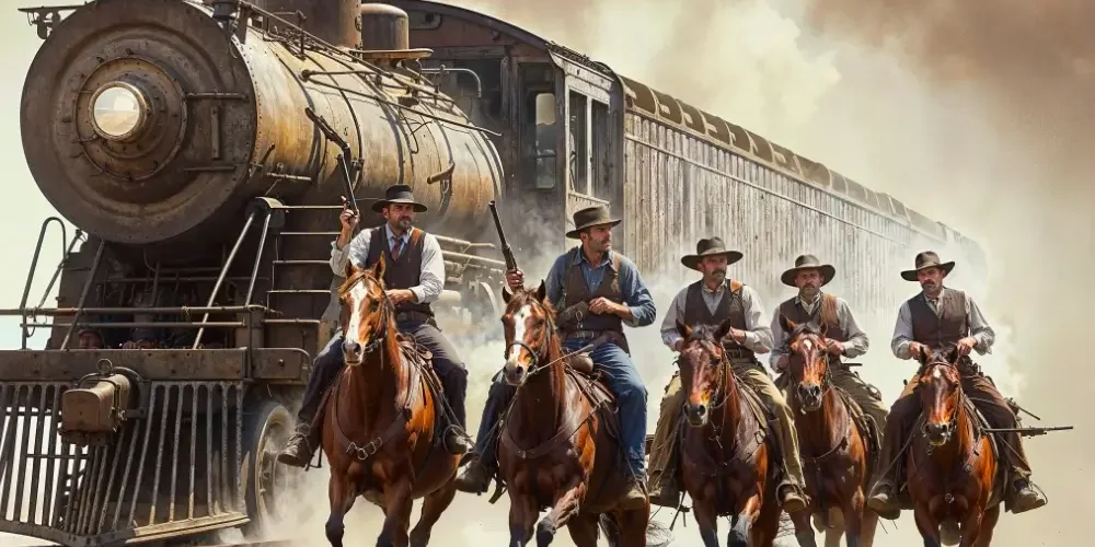 outlaw-movies Outlaws robbing a train