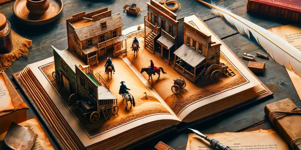 famous-outlaws Book with pop up western town