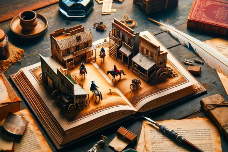 Book with pop up western town